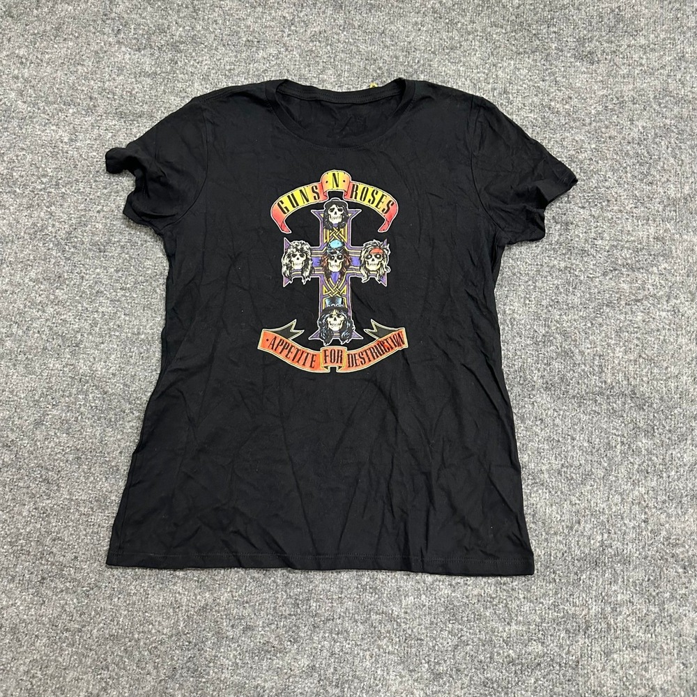 Guns N' Roses T-Shirt Womens Size M Black Appetite For Destruction Graphic Rock